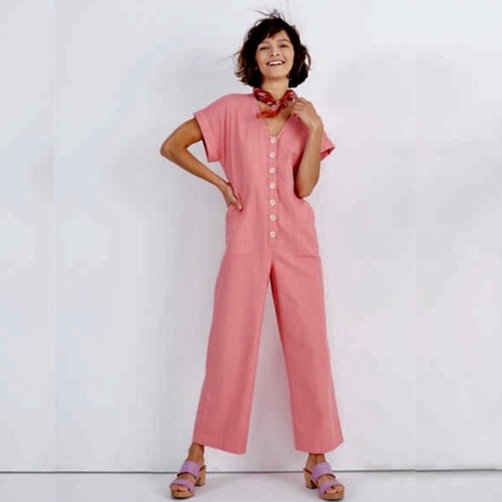 NWOT Madewell Button Front Wide Leg Jumpsuit